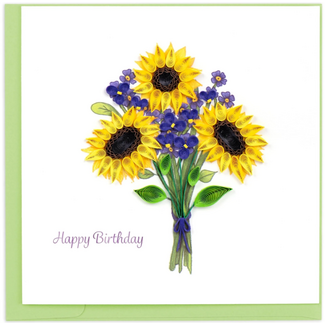 Vietnam Quilling Card - Birthday Sunflower Bouquet