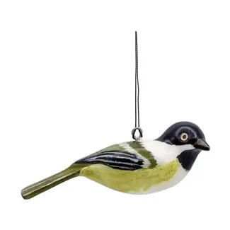 Kenya Ornament - Wood Bird Black-Capped Chickadee