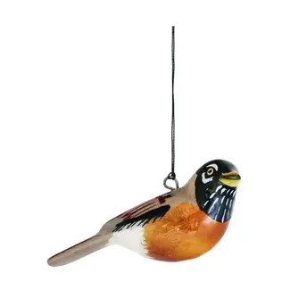 Kenya Ornament - Wood Bird Robin