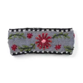 Nepal Knit Wool Headband - Abigail, Grey
