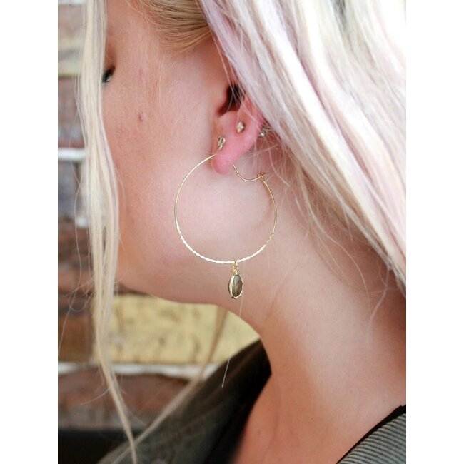 Earrings - Labradorite Hoops