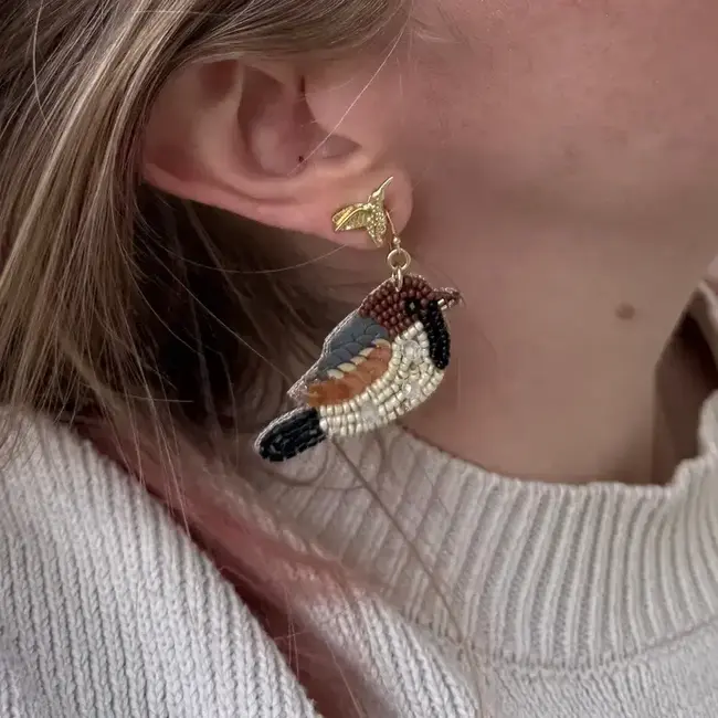 Earrings - Hummingbird Brass Studs