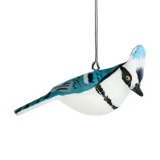 Kenya Ornament - Wood Bird Blue Jay