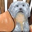 Wood Sculpture - Dog on Bench