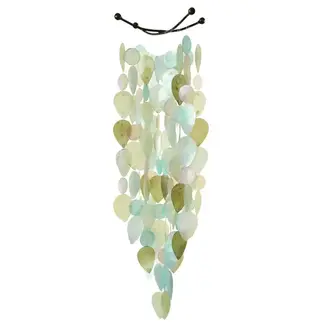 Indonesia Capiz Chime - Cool Tones Leaf