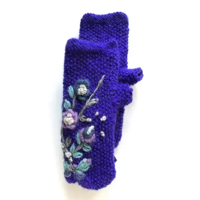 Gloves Fingerless - Embroidered Floral