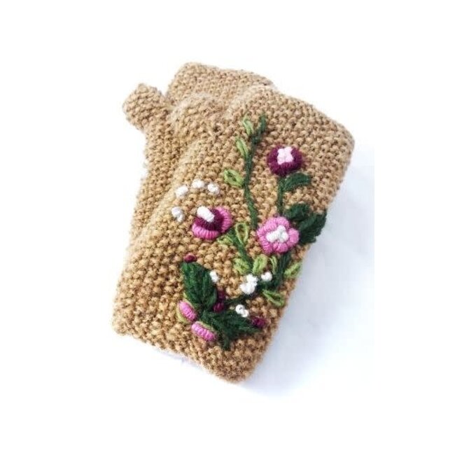 Gloves Fingerless - Embroidered Floral