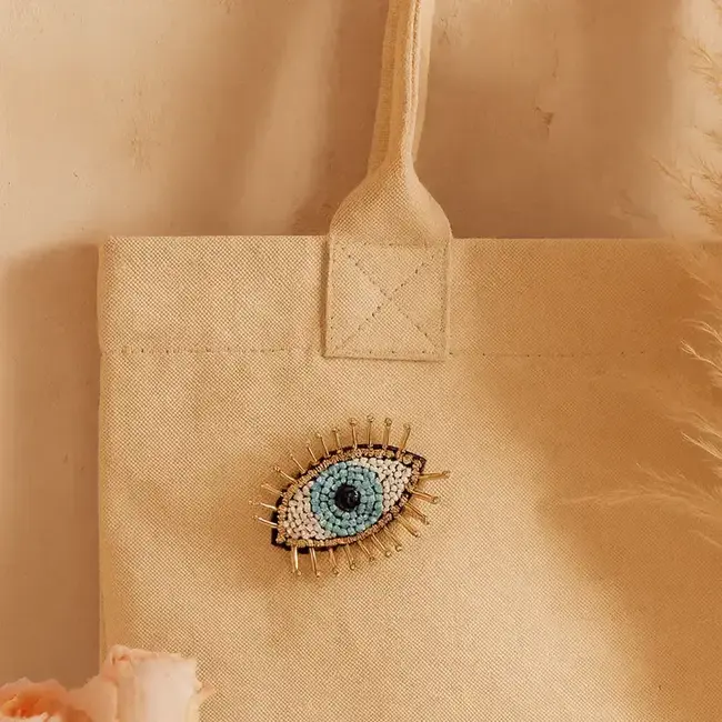 Bala Mani Beaded Brooch Pin -  Evil Eye