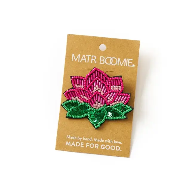 Bala Mani Beaded Brooch Pin -  Lotus