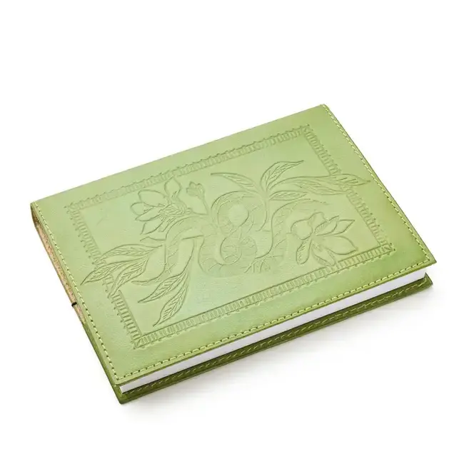 Snake Embossed Green Leather Journal (5x7)