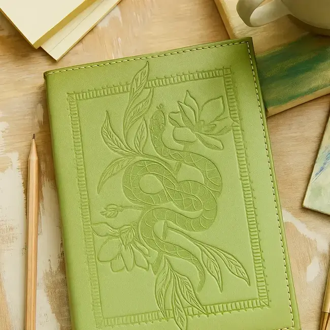 Snake Embossed Green Leather Journal (5x7)