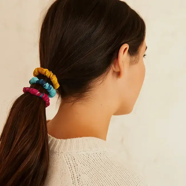 Priya Upcycled Sari Scrunchie/Bracelet - Set of 3