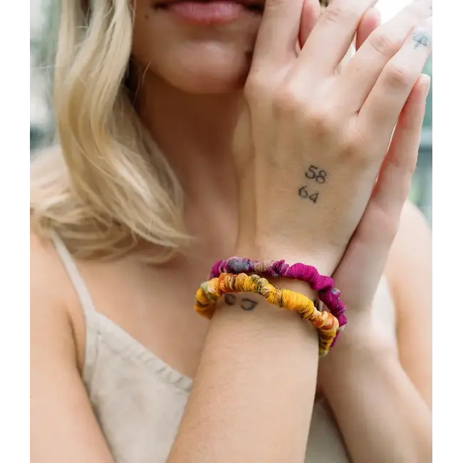 Priya Upcycled Sari Scrunchie/Bracelet - Set of 3