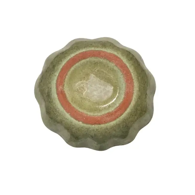 Ceramic Pinch Bowl - Floral Green