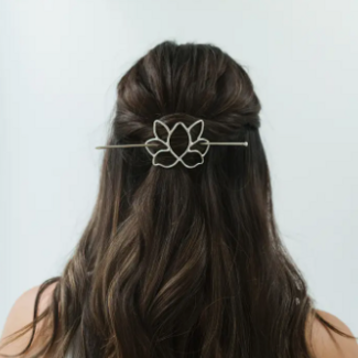 India Hair Pin - Kairavini Lotus w/ Stick