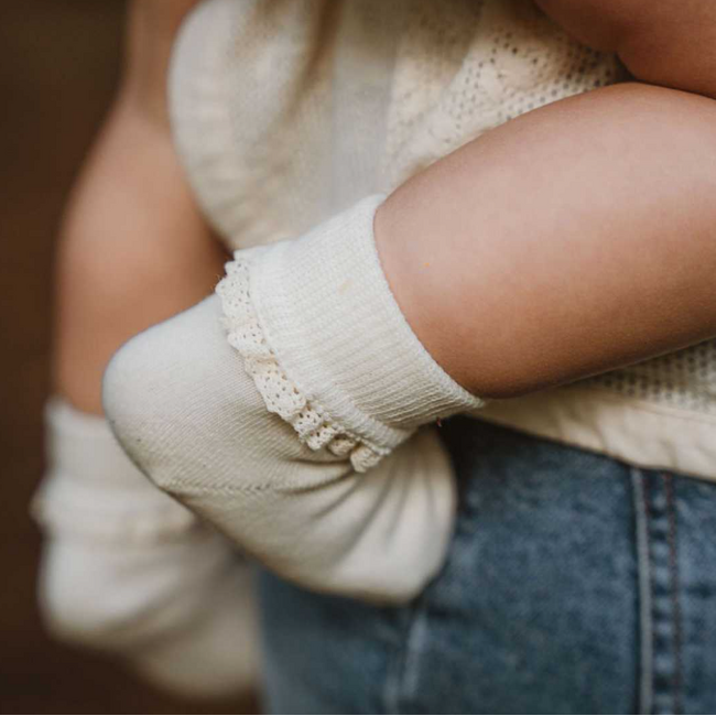 Q Kids Socks - Undyed Lace
