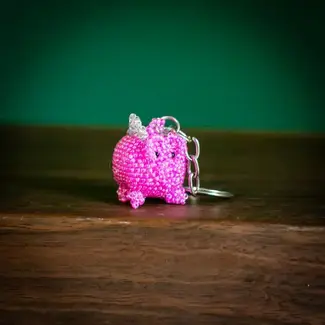 Guatemala Keychain - Beaded Flying Pig