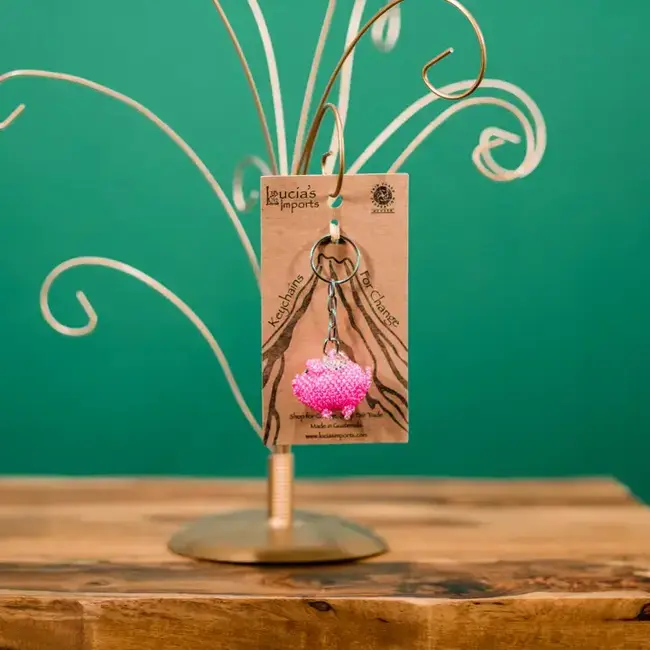 Keychain - Beaded Flying Pig
