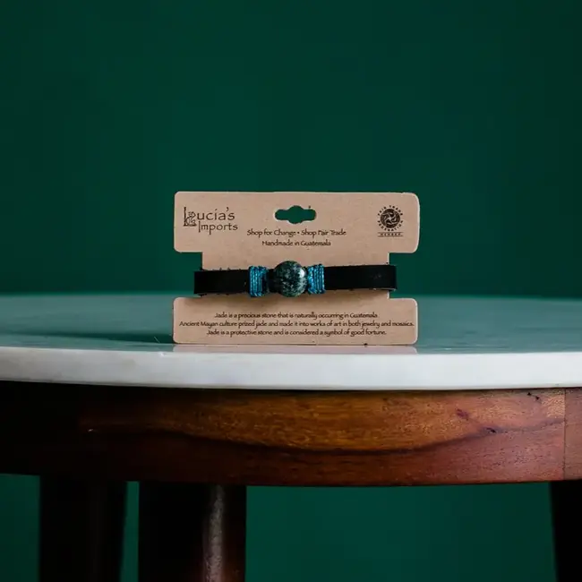 Bracelet - Leather & Jade