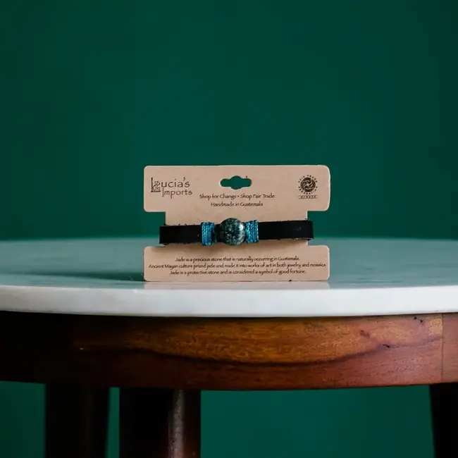 Bracelet - Leather & Jade