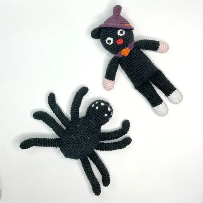 Crochet Rattle - Black Cat Witch