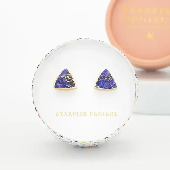 Earrings - Haven Royal Purple Emperor Stone