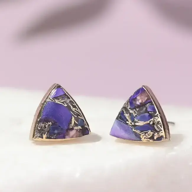 Earrings - Haven Royal Purple Emperor Stone