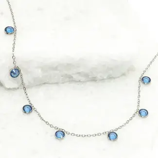 China Necklace - Guiding Lights in Silver & Blue