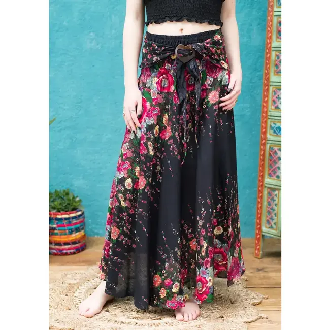Skirt - Floral Print Maxi