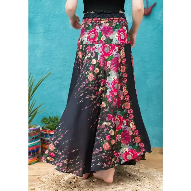 Skirt - Floral Print Maxi
