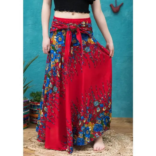 Skirt - Floral Print Maxi