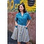 Skirt - Lubu Striped Cotton w/Flap Pockets