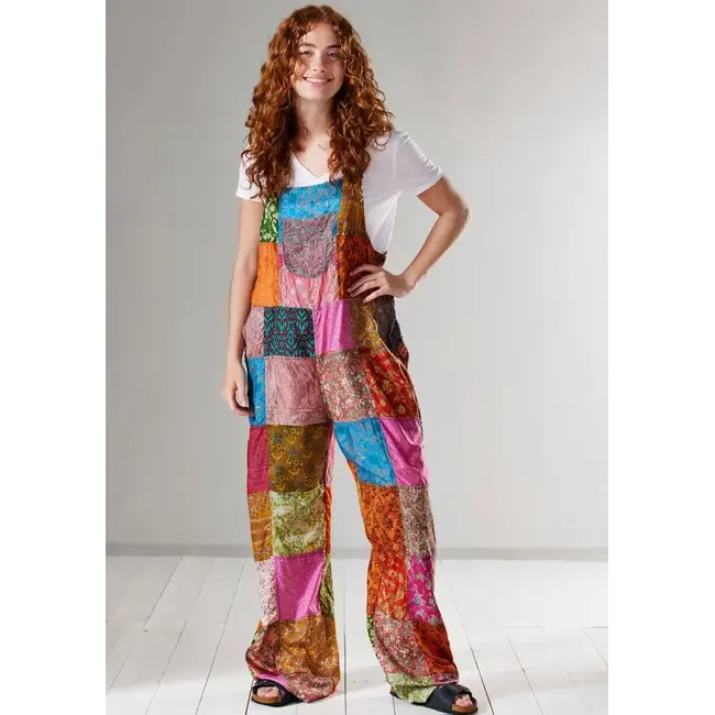 Dungarees - Recycled Sari Patchwork