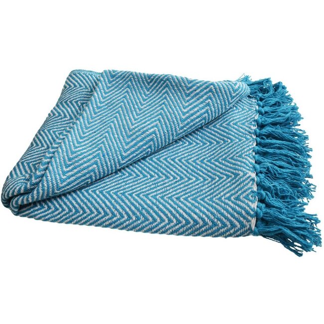 Throw Blanket - Turquoise Chevron