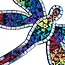 Wall Hanging - Recycled Glass Mosaic Dragonfly