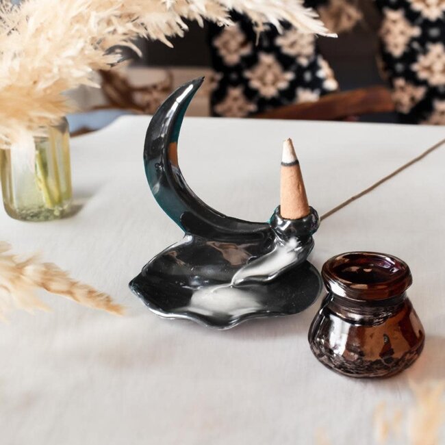 Incense Holder - Backflow Crescent Moon