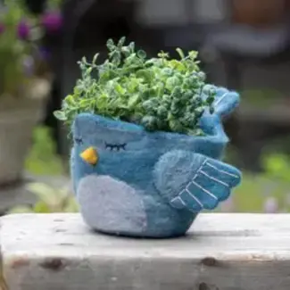Nepal Felt Pot - Bluebird
