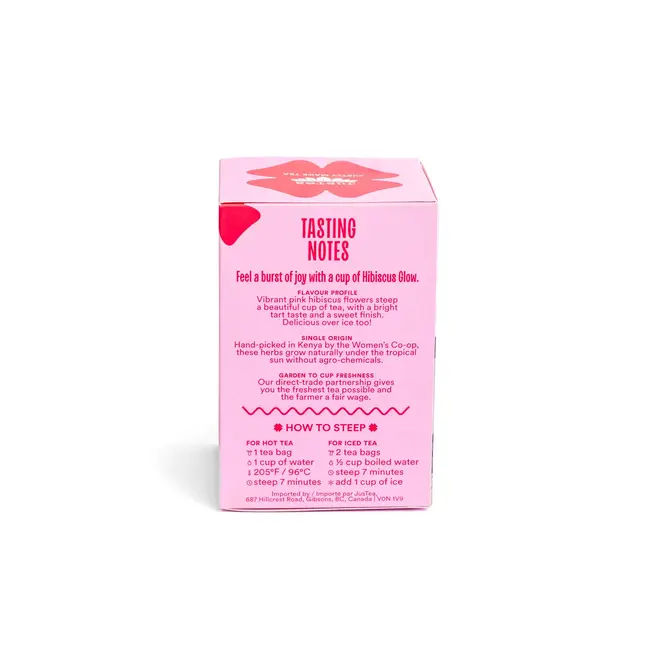 JusTea - Hibiscus Glow Tea Bags