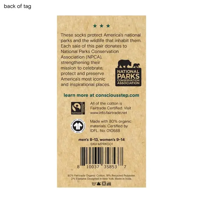 Conscious Step Ankle Socks that Protect National Parks - Gray Fish