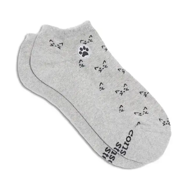 Conscious Step Ankle Socks That Save Cats - Gray