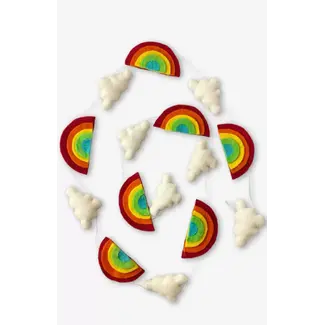 Nepal Garland - Felt Rainbows & Clouds (90″)