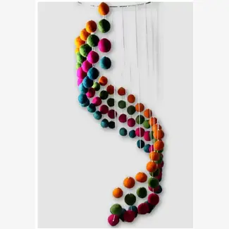 Nepal Mobile - Hanging Felt Ball Spiral
