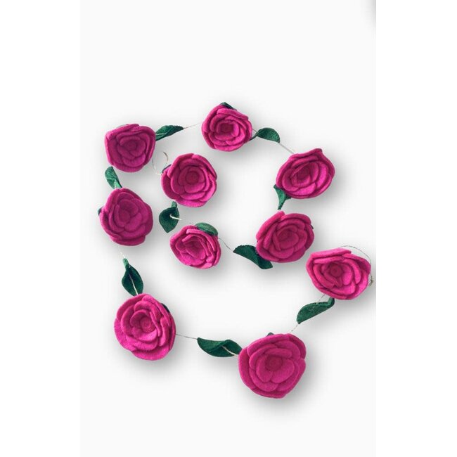 Garland - Felt Roses & Leaves (84")