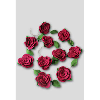 Nepal Garland - Felt Roses & Leaves (84")