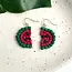 Earrings - Kantha Watermelon