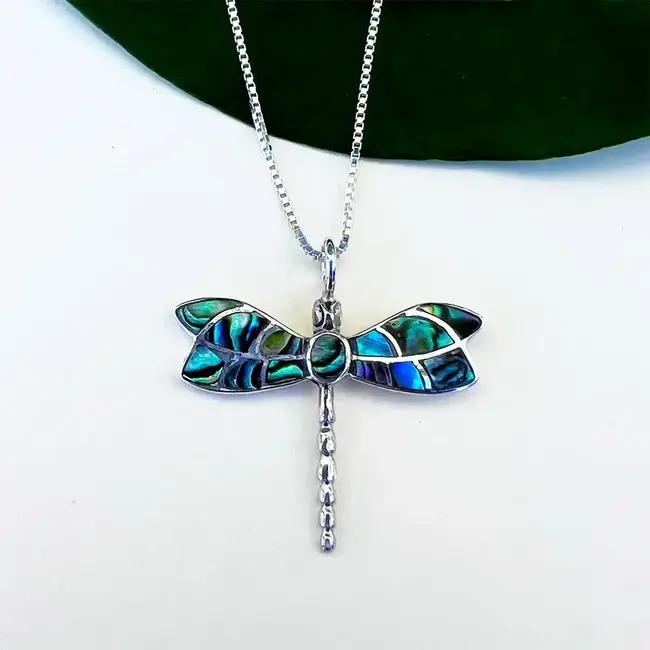 Necklace - Abalone Dragonfly Sterling Silver