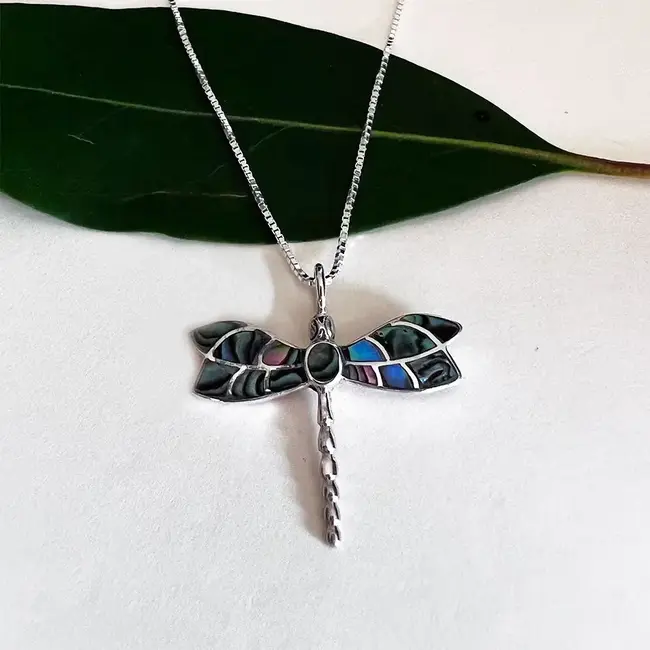 Necklace - Abalone Dragonfly Sterling Silver