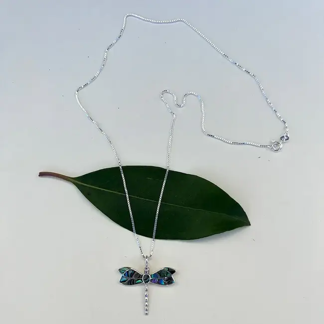 Necklace - Abalone Dragonfly Sterling Silver