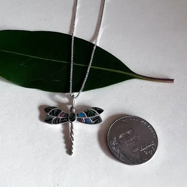 Necklace - Abalone Dragonfly Sterling Silver