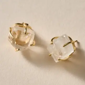 India Earrings - Chaya Clear Quartz Studs